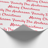 自分の名前パターンファミリークリスマスの作成 ラッピングペーパー (角)