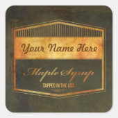 自分の名前ブランドのメープルシロップのラベルシールを追加 スクエアシール (正面)
