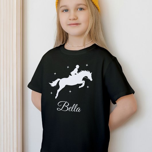 自分の名前入りキッズTシャツに乗馬好き Tシャツ