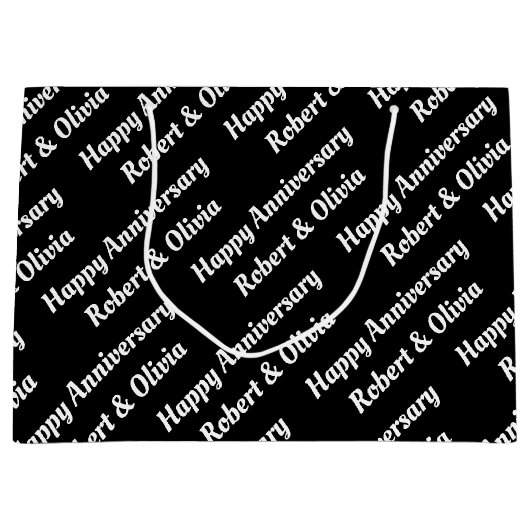 自分の名前記念日の作成 ラージペーパーバッグ (正面)