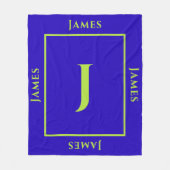 自分の名前、イニシャル、色のモノグラム フリースブランケット (正面)