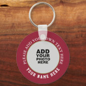 自分の名前、文字、赤の写真 キーホルダー (裏面)