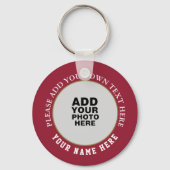 自分の名前、文字、赤の写真 キーホルダー (裏面)
