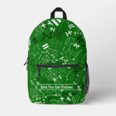 自分の問題を解決する数学のおもしろい緑 プリントバックパック (正面)