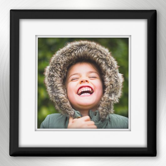 自分の四角い写真額付き黒いインレイ冷蔵庫 マグネット