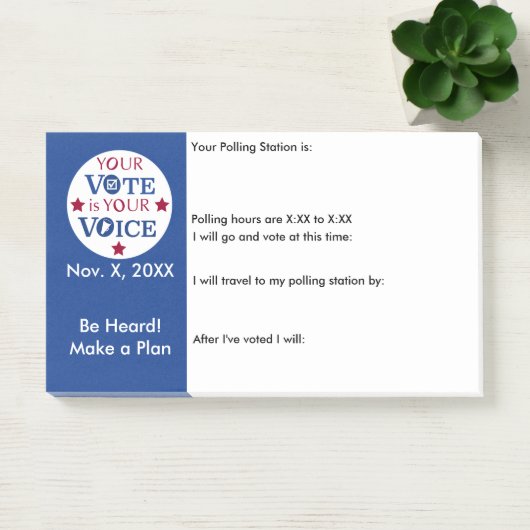 自分の声が投票の投票のリマインダー ポストイット (オフィス)