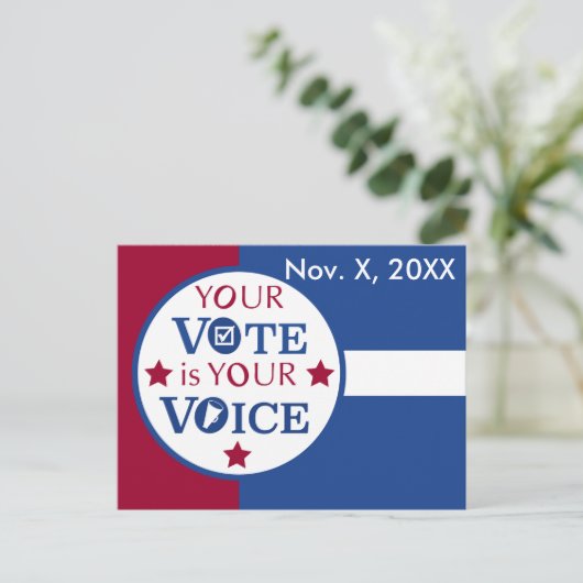 自分の声が投票の投票のリマインダー ポストカード (スタンド正面)