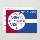 自分の声が投票の投票のリマインダー ポストカード (正面/裏面)