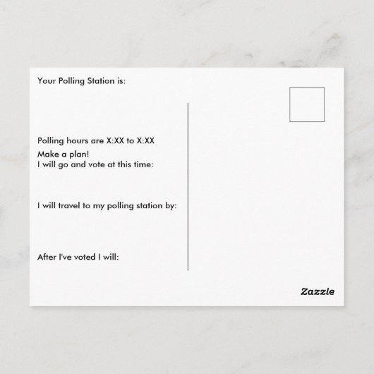 自分の声が投票の投票のリマインダー ポストカード (裏面)