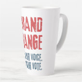 自分の声と投票を変える カフェラテマグ (右アングル)