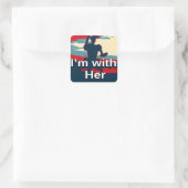 自分の変更をカラフル自分で作成する スクエアシール (バッグ)