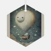 自分の夢のような熱気球のライドを作成する ガラスオーナメント (裏面)