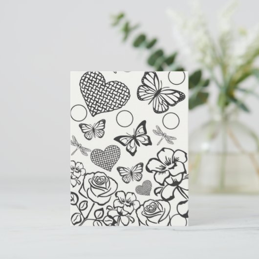 自分の大人の色を付10代のける ポストカード (スタンド正面)