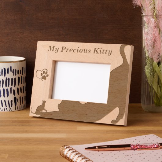 自分の大切子猫 レーザー彫刻フレーム (左)