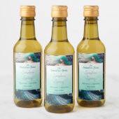 自分の天空の人魚の楽園を作成 ワインラベル (ボトル)