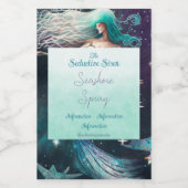 自分の天空の人魚の楽園を作成 ワインラベル (シングルラベル)