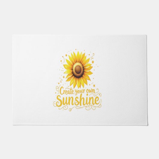 自分の太陽の光を作る – やる気を起こさせる Sunflower ドアマット (正面)