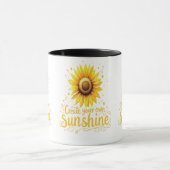 自分の太陽の光を作る – やる気を起こさせる Sunflower マグカップ (中央)