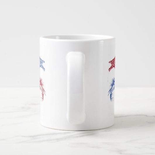 自分の好きな背景を持つ海の怪物 ジャンボコーヒーマグカップ (裏面)