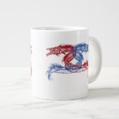 自分の好きな背景を持つ海の怪物 ジャンボコーヒーマグカップ (正面右)