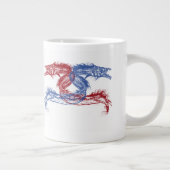 自分の好きな背景を持つ海の怪物 ジャンボコーヒーマグカップ (右)