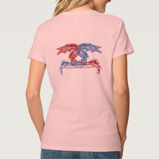 自分の好きな背景を持つ海の怪物 Tシャツ (裏面)