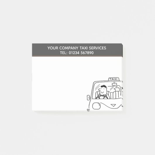 自分の好みに合った車を借りる、タクシーを利用するアニメ ポストイット (正面)
