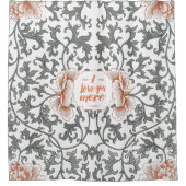 自分の好みに合わせて花モダン柄を言う シャワーカーテン (正面)