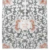 自分の好みに合わせて花モダン柄を言う シャワーカーテン (正面)