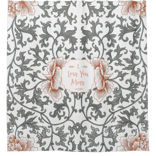 自分の好みに合わせて花モダン柄を言う シャワーカーテン (正面)