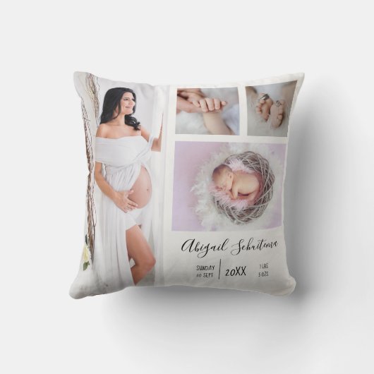 自分の妊娠とベビー写真を作成する クッション (裏面)