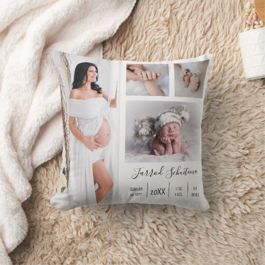 自分の妊娠と男の赤ちゃん写真の作成 クッション (ブランケット)