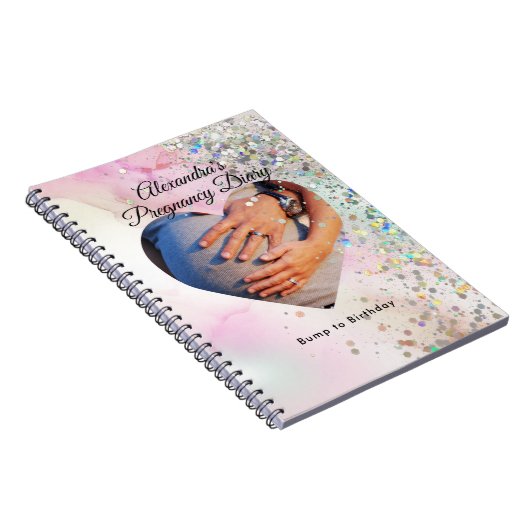 自分の妊娠日記の写真をカスタム作成 ノートブック (右側)