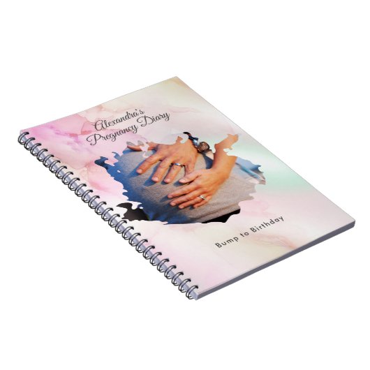 自分の妊娠日記の写真をカスタム作成 ノートブック (右側)