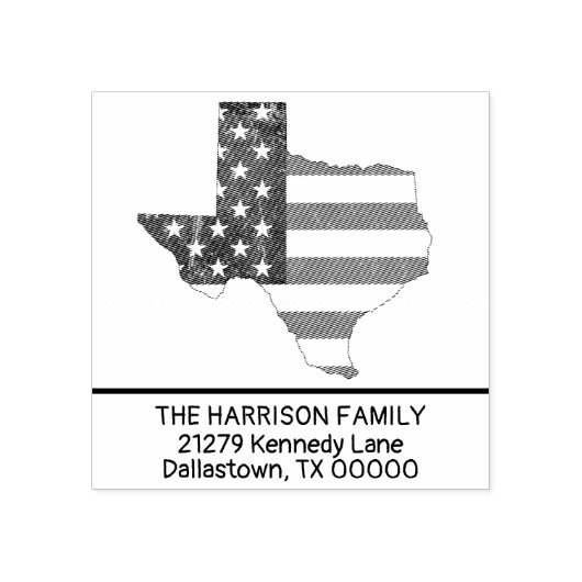 自分の姓を作成するテキサス州差出人住所 ラバースタンプ (インプリント)
