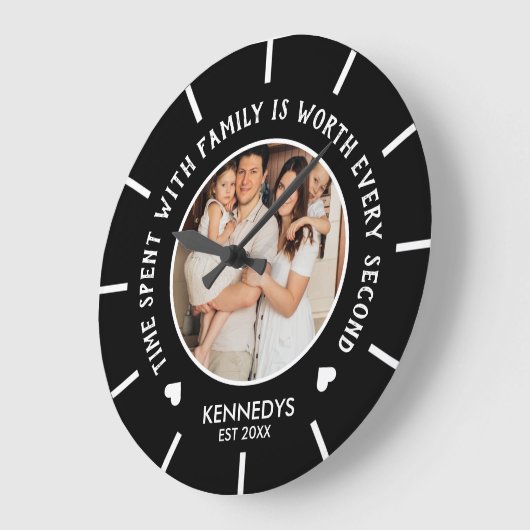 自分の姓を作成する引用文写真 ラージ壁時計 (傾斜)