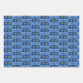 自分の姓を作成Happy Hanukkah ラッピングペーパーシート (正面)