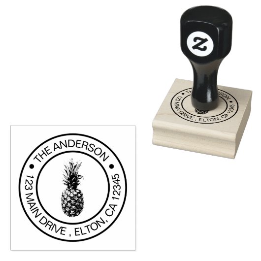 自分の姓Pineappleを作成する ラバースタンプ (押印)