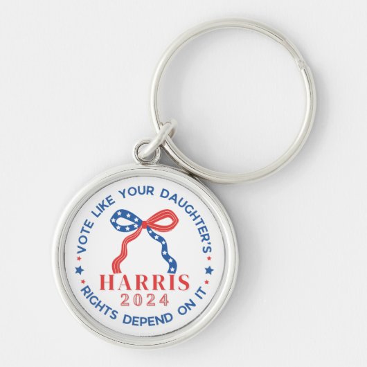 自分の娘の権利が自分の権利に依存するように投票する キーホルダー (正面)