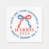 自分の娘の権利が自分の権利に依存するように投票する スタンダードカクテルナプキン (正面)