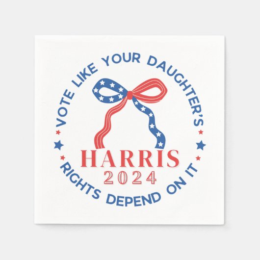 自分の娘の権利が自分の権利に依存するように投票する スタンダードカクテルナプキン (正面)
