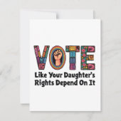 自分の娘の権利が自分の権利に依存するように投票する ノートカード (正面)