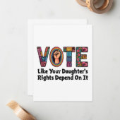 自分の娘の権利が自分の権利に依存するように投票する ノートカード (正面/裏面インサイチュ)