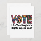自分の娘の権利が自分の権利に依存するように投票する ノートカード (正面/裏面)