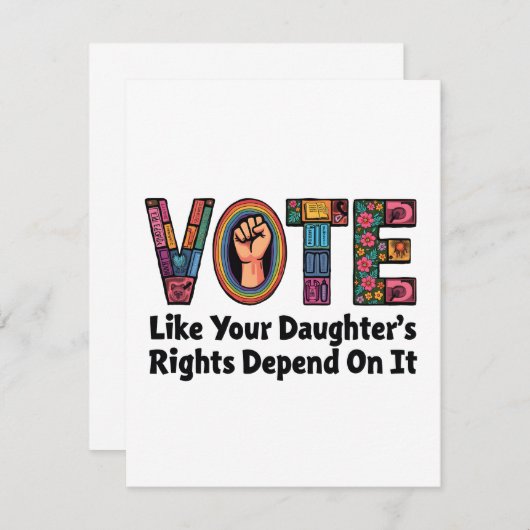 自分の娘の権利が自分の権利に依存するように投票する ノートカード (正面/裏面)