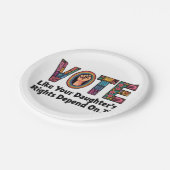 自分の娘の権利が自分の権利に依存するように投票する ペーパープレート (アングル)