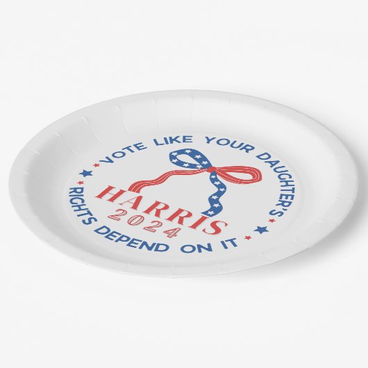 自分の娘の権利が自分の権利に依存するように投票する ペーパープレート (アングル)