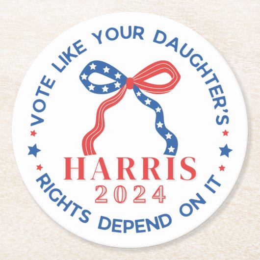 自分の娘の権利が自分の権利に依存するように投票する ラウンドペーパーコースター (正面)