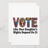 自分の娘の権利が自分の権利に依存するように投票する 招待状 (正面/裏面)