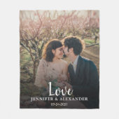 自分の婚約コンプ結婚ルの写真を作成 フリースブランケット (正面)